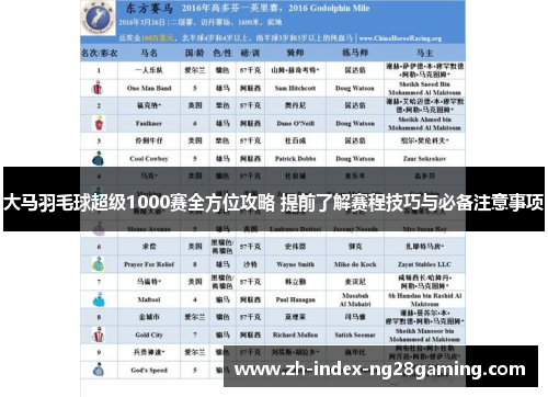 大马羽毛球超级1000赛全方位攻略 提前了解赛程技巧与必备注意事项 大马羽毛球超级1000赛全方位攻略 提前了解赛程技巧与必备注意事项